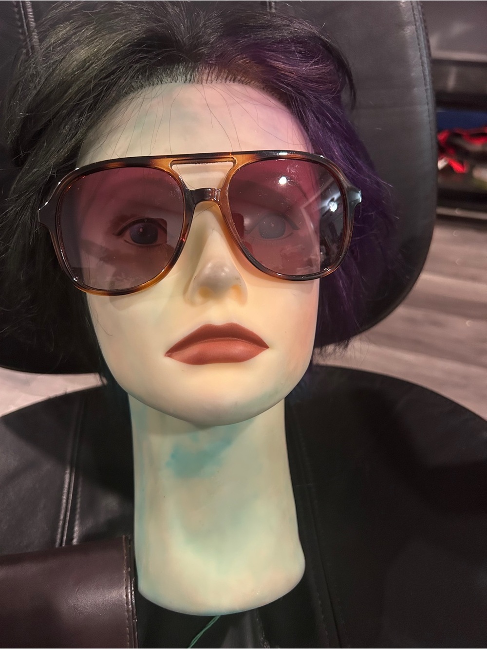 Anne Klein Tortoiseshell Frame Sunglasses with Brown Gradient Lenses
